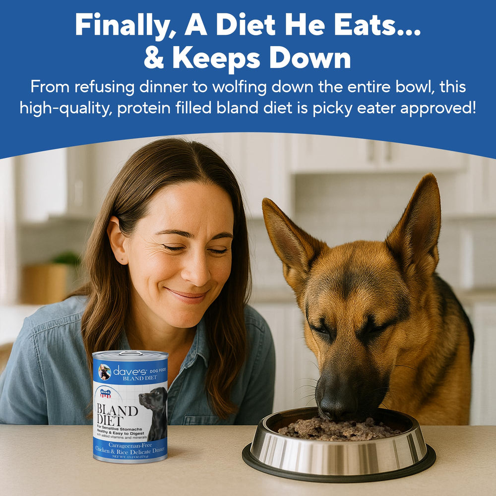 Dave's Bland Diet is senior-friendly, gentle on teeth and digestion.