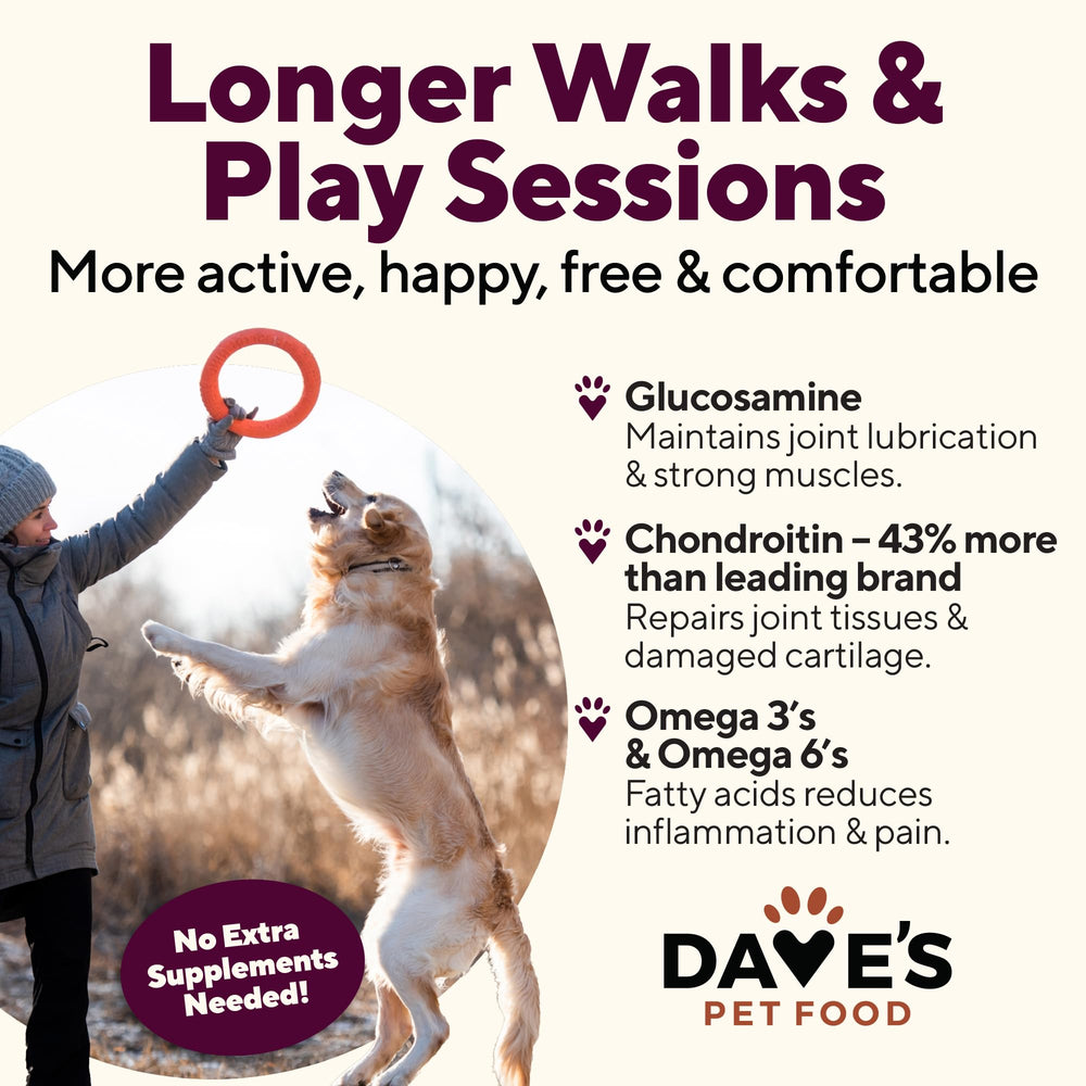 Dave's Pet Food real chicken first ingredient helps muscle maintenance and flavor.