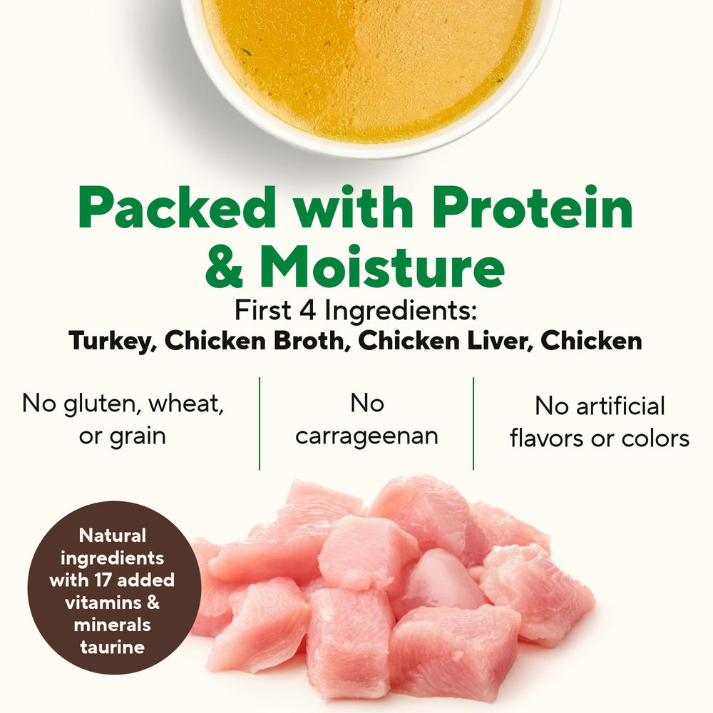 Dave's Pet Food grain-free ingredients label shows no grains or artificial flavors.