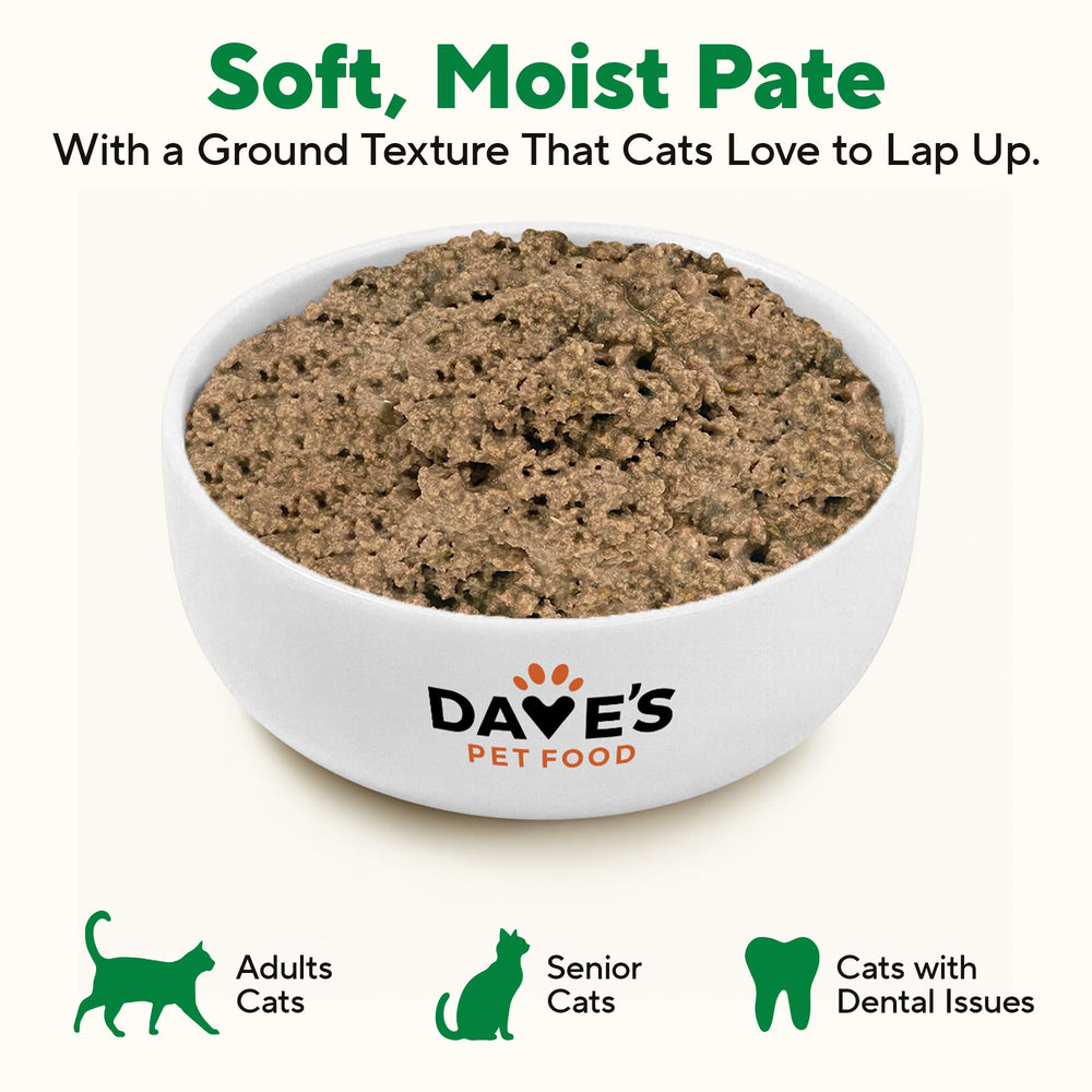 Dave's Pet Food Canada-made badge emphasized on the can packaging