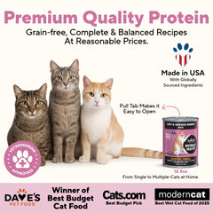 Ingredients panel highlights beef and chicken protein for natural flavor.
