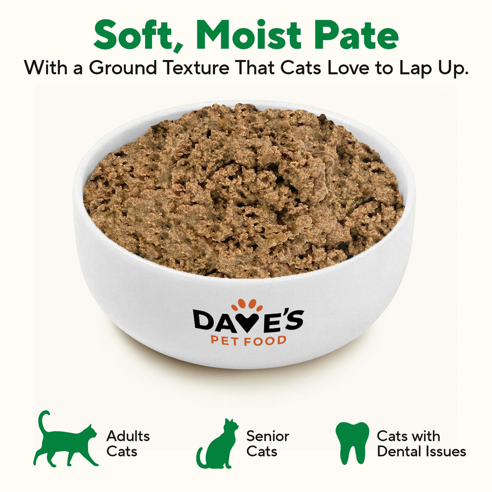 No artificial flavors or colors on Dave's Pet Food front label.