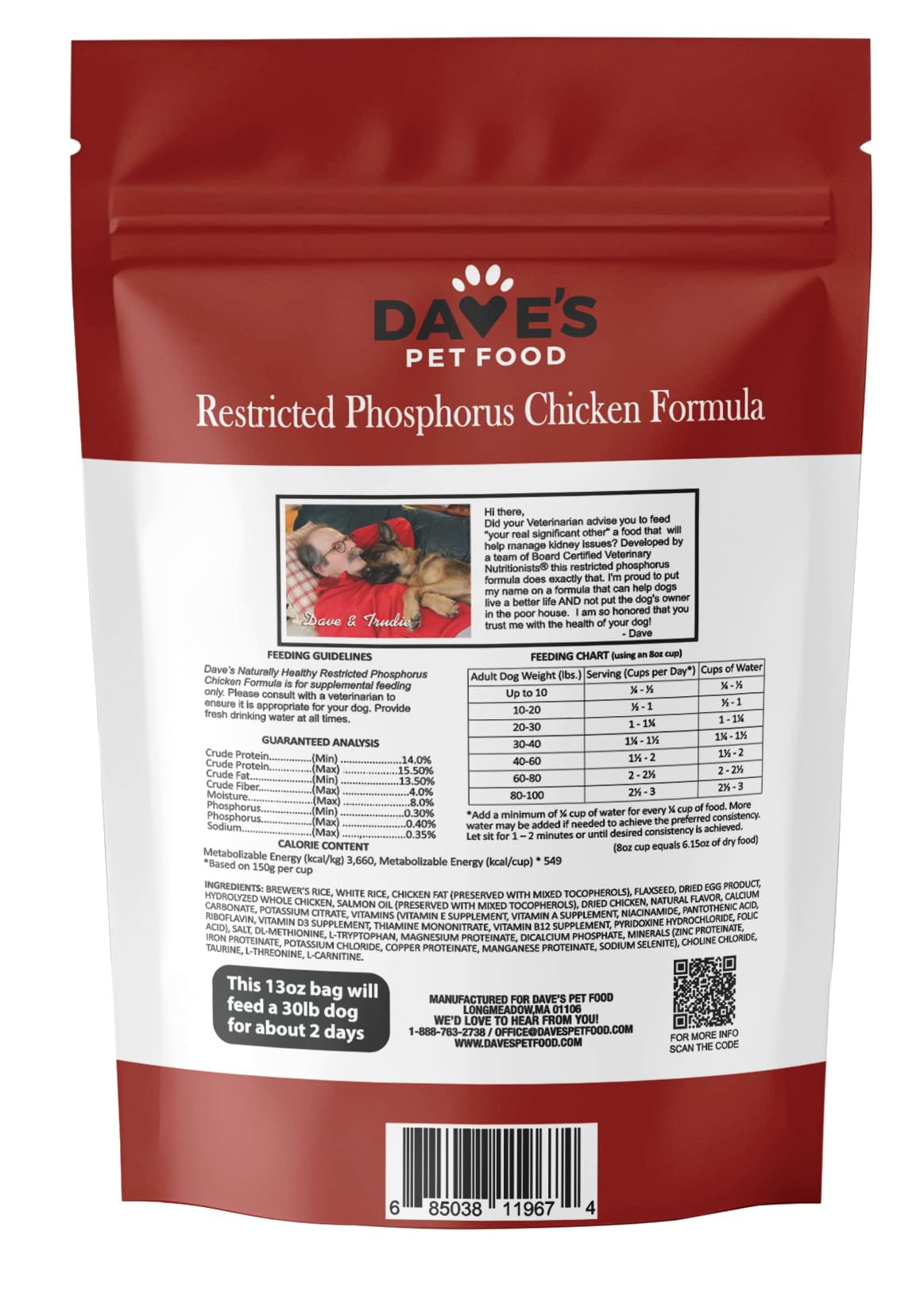 Dave's Pet Food palatability-focused texture with added fats to entice meals.