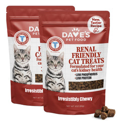 Dave's Pet Food Renal Cat Treats with chewy semi-moist texture for kidney support.