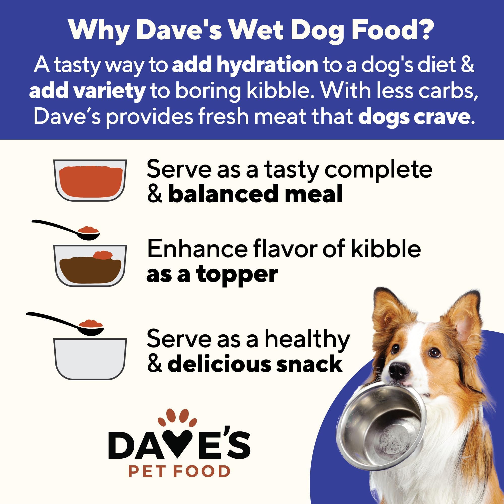 Made in USA label on Dave's Pet Food wet dog food packaging