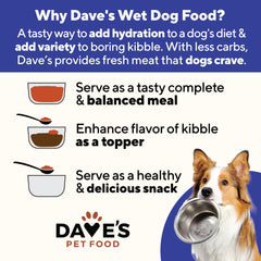 Made in USA label on Dave's Pet Food wet dog food packaging