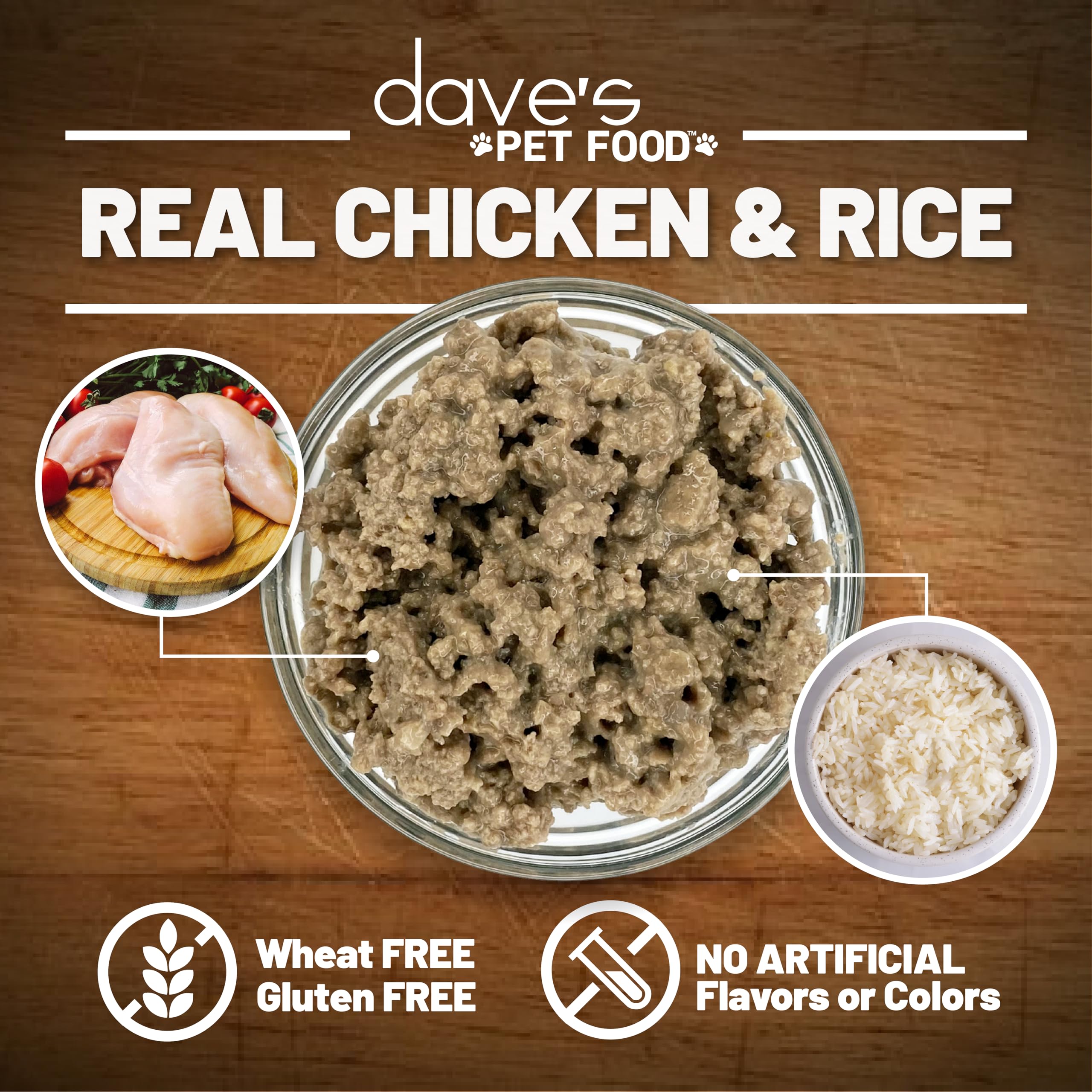 Dave's Pet Food wet gluten-free symbol on packaging