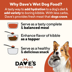 Dave's Pet Food wet USA-made label on the can