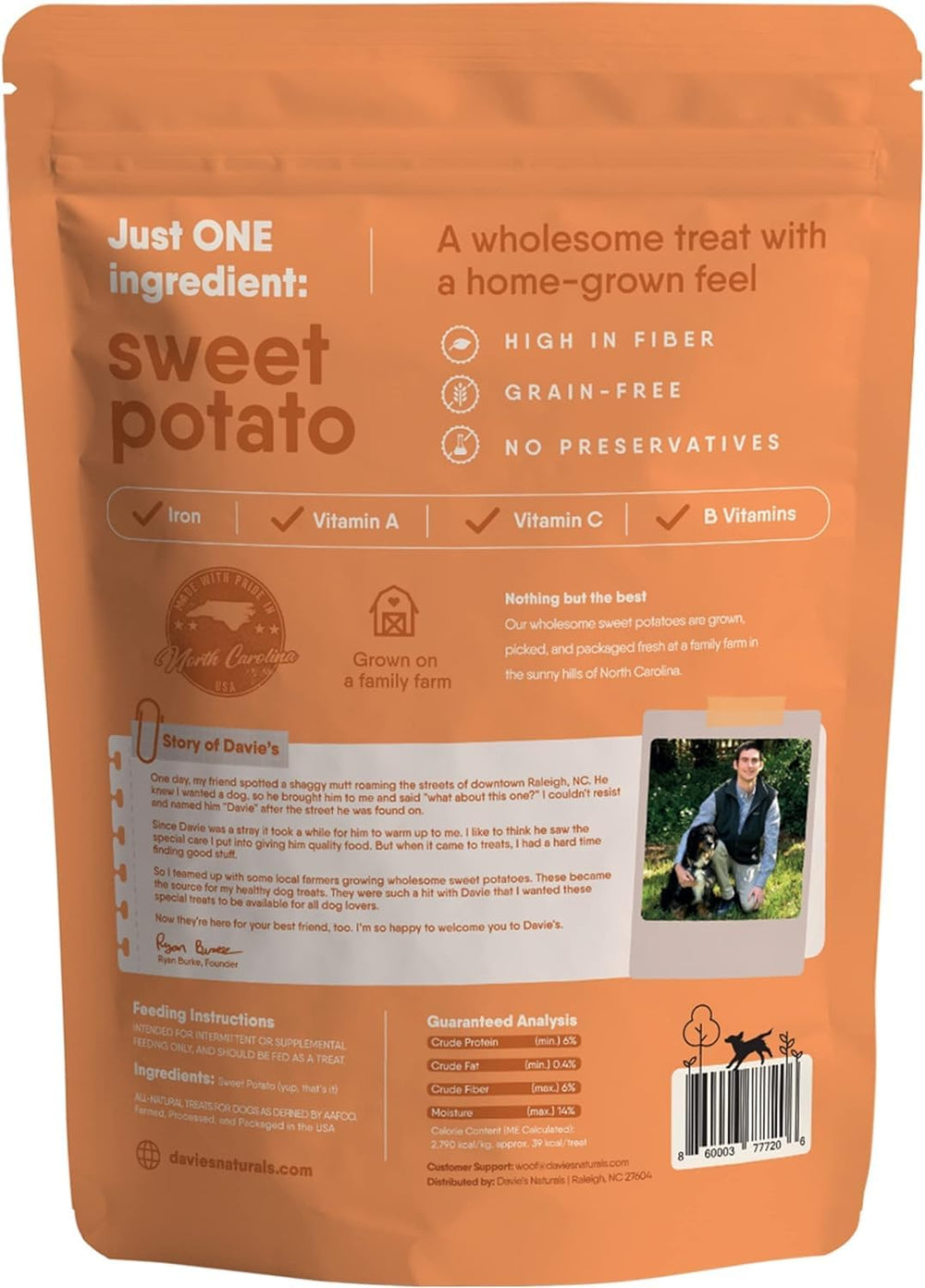 Bowled portion of Davie's Naturals sweet potato dog treats ready to snack