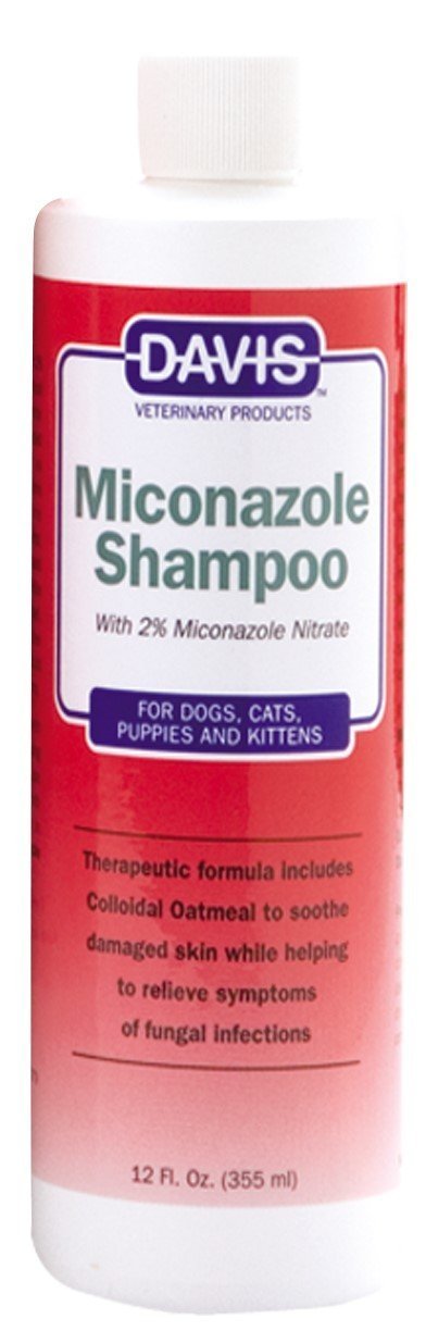 Davis Miconazole Pet Shampoo bottle for soothing skin care and easy dosing.
