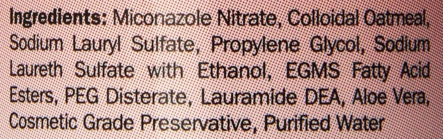 Davis Miconazole Pet Shampoo label close-up with 12 oz size and safety notes.