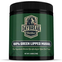 Daybreak Pure Green Lipped Mussel Powder tub shows pure NZ mussels for joint support