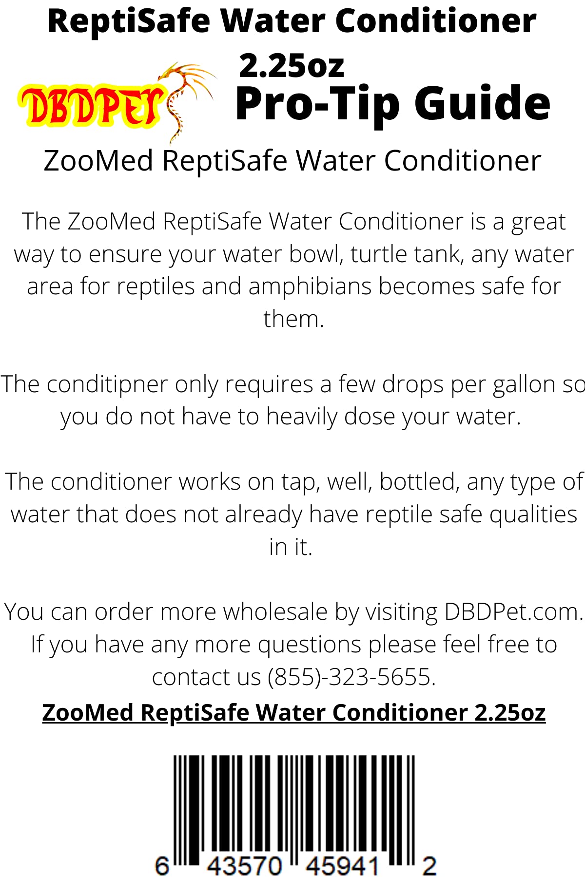 Pour action showing ReptiSafe being added to habitat water for reptiles.