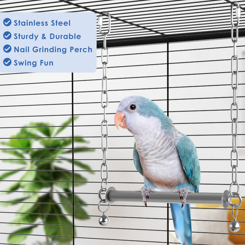 DBNESS anti-slip textured perch supports confident perching during active play.