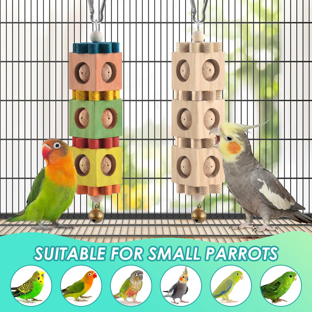 DBNESS easy-install parrot toy with hook and bell for interactive enrichment