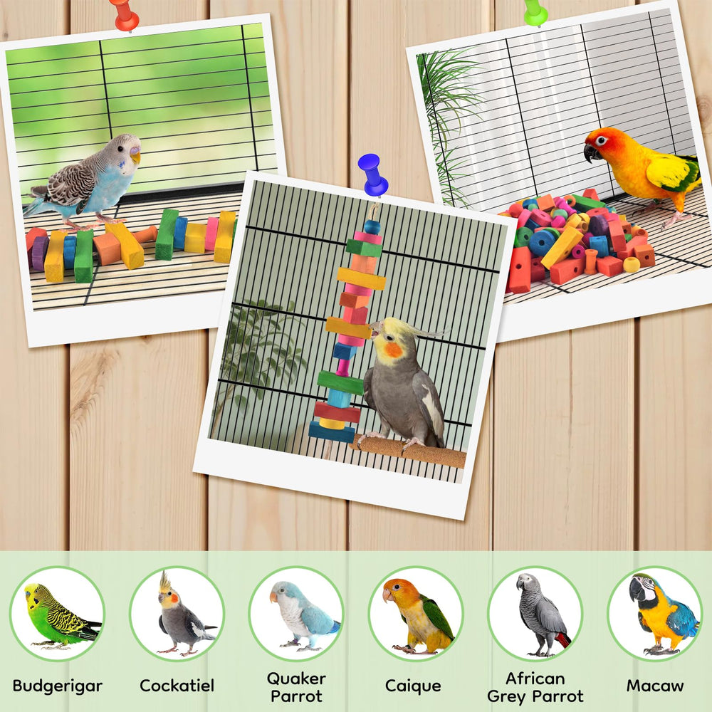 DBNESS high quality bird toy set supports long term cage play.