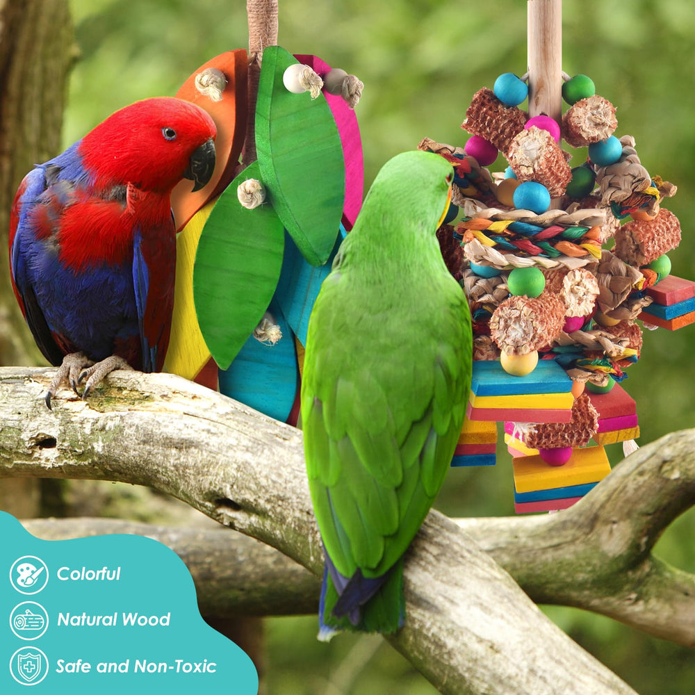 DBNESS two-piece parrot toy set easily installs on cages or branches
