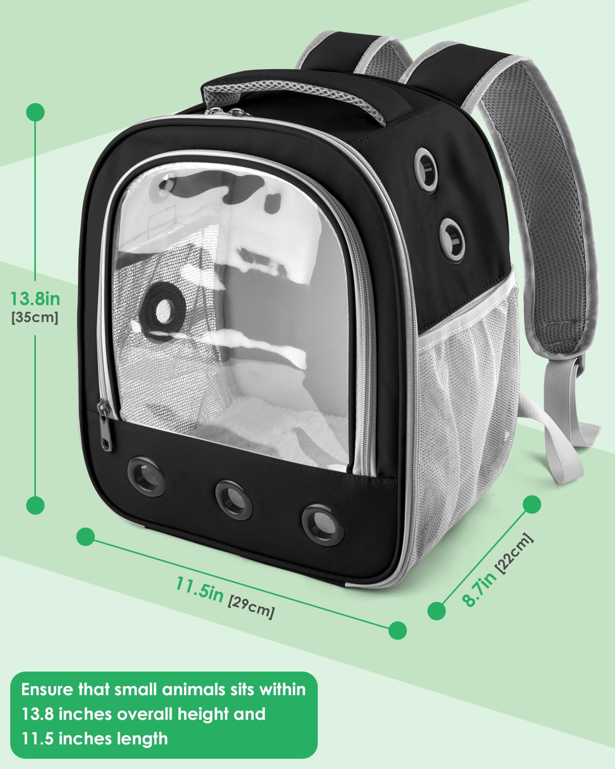 DBNESS Guinea Pig Carrier Backpack with detachable pad highlights removable, easy-to-clean comfort pad
