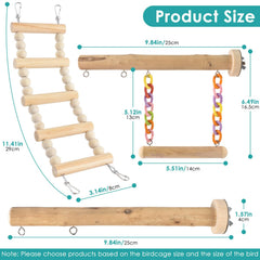 DBNESS natural wood parrot perches provide safe, durable climbing options for small to medium birds