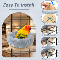 Wooden perch base provides stable support for small to medium birds
