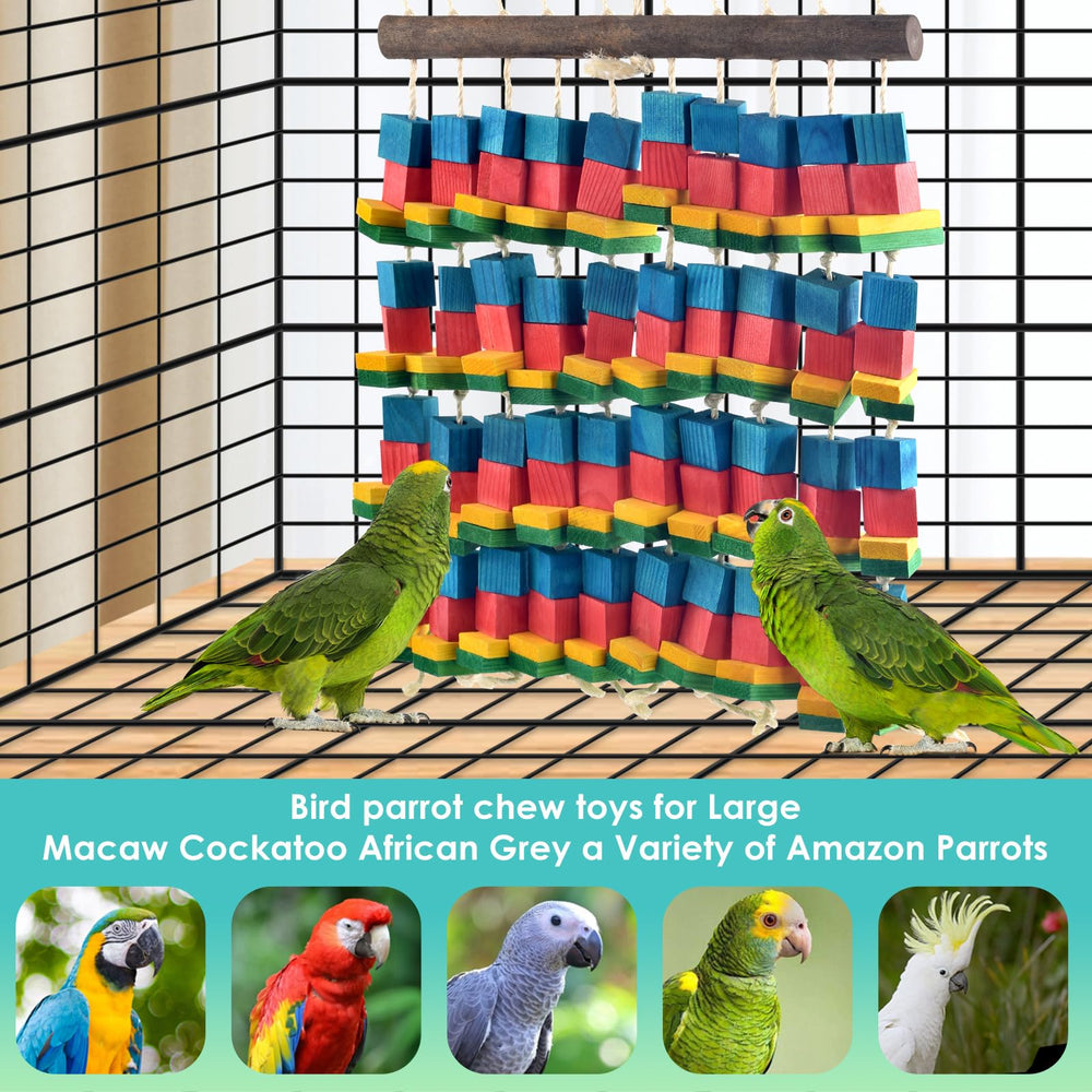DBNESS XL bird toy mounted to cage top for easy installation.