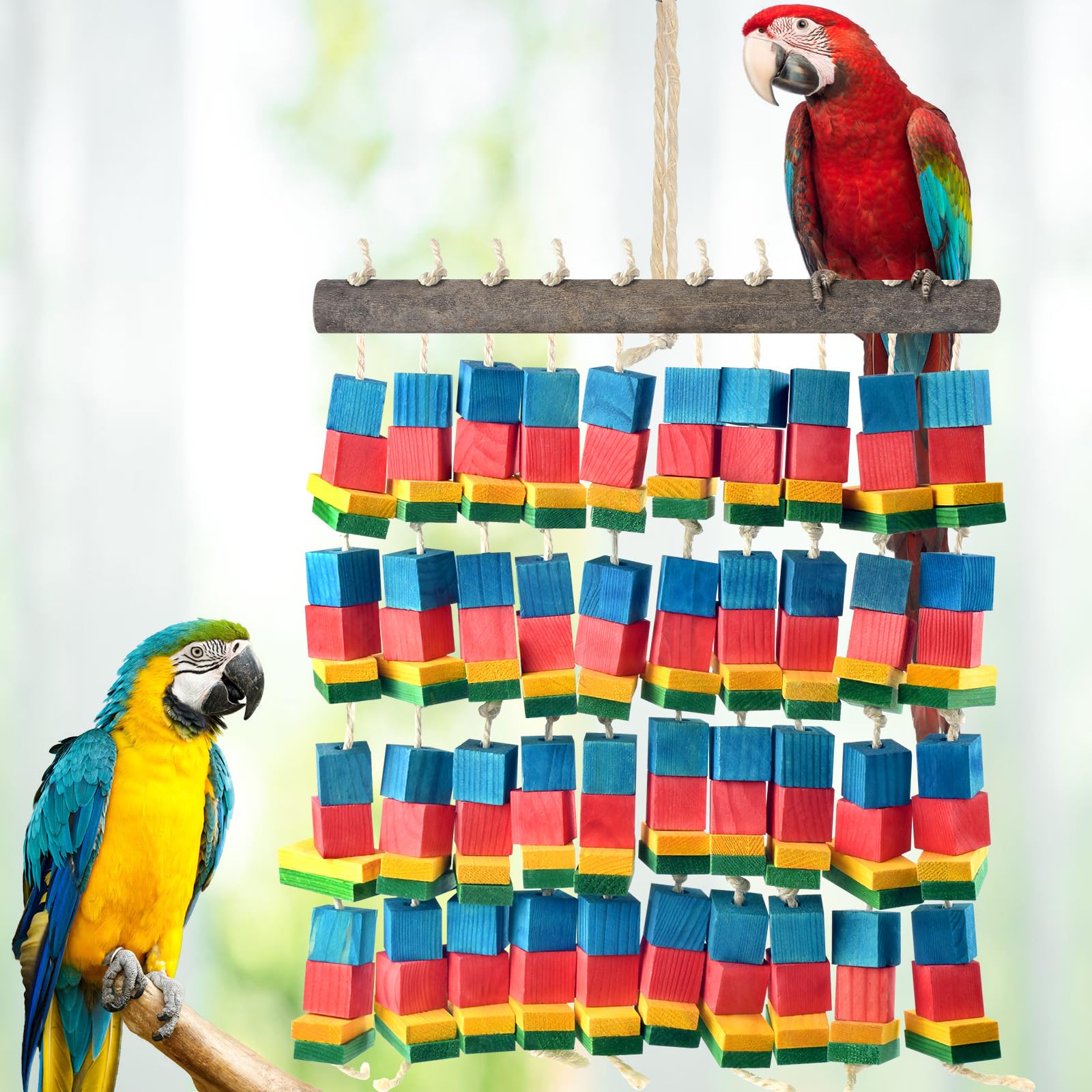 DBNESS XL bird toy colorful blocks spark curiosity and exploration.