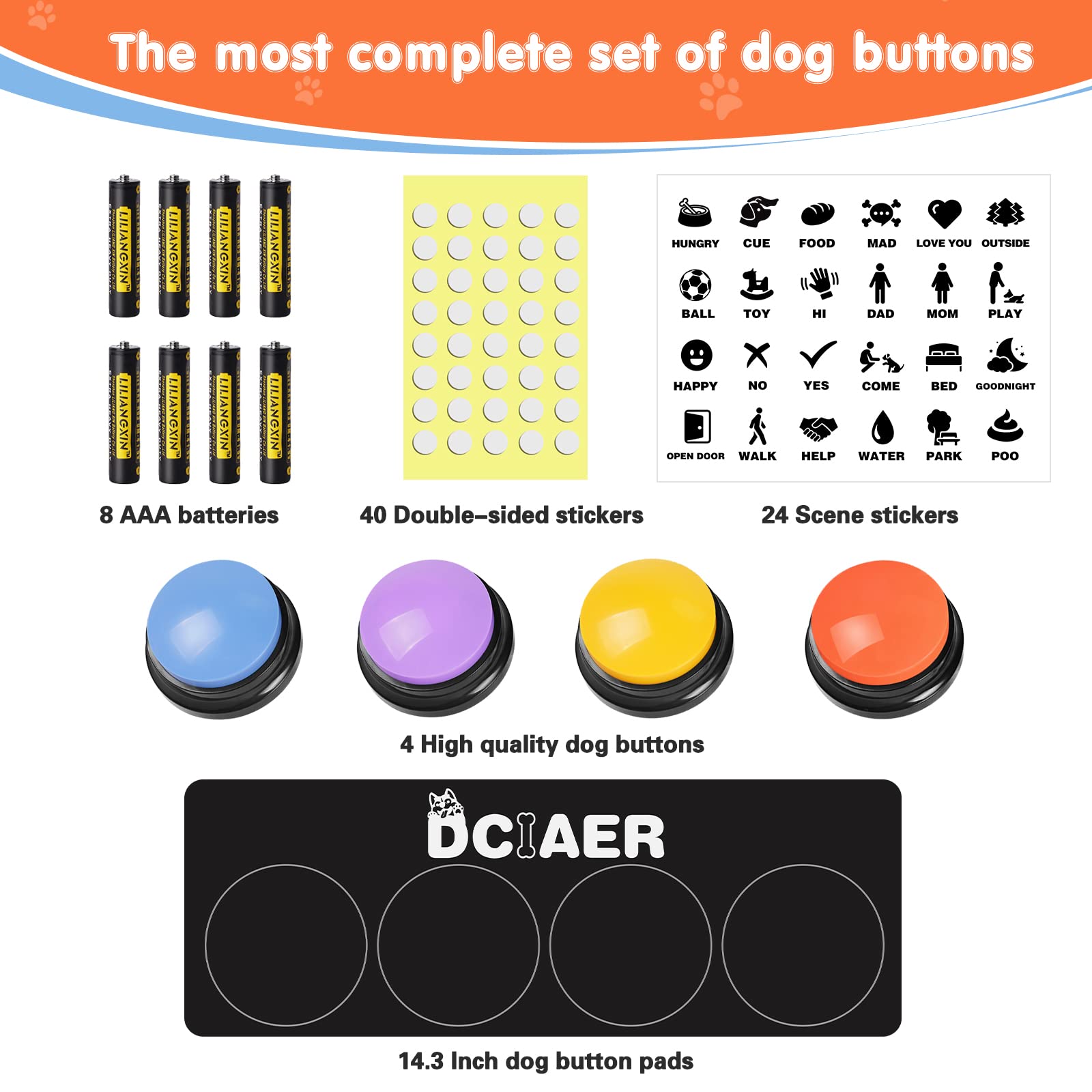 DCIAER 8-AAA-batteries included keep training going and ready to use.