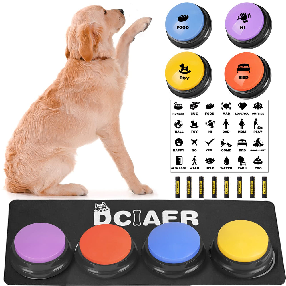 DCIAER dog buttons communication set enables pets to express needs with recorded phrases.