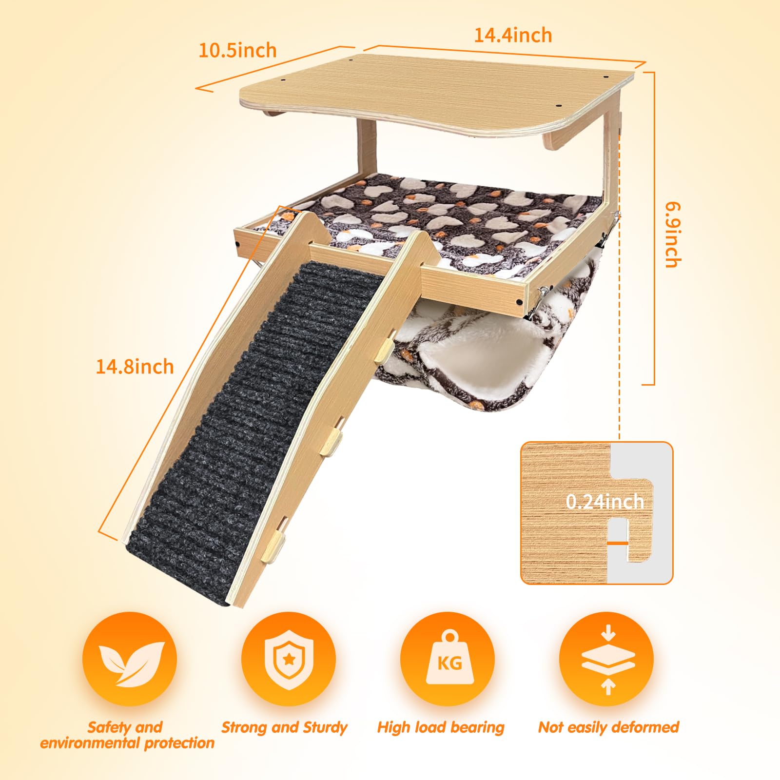 DCIAER natural wood material delivers a safe, durable habitat for small pets.