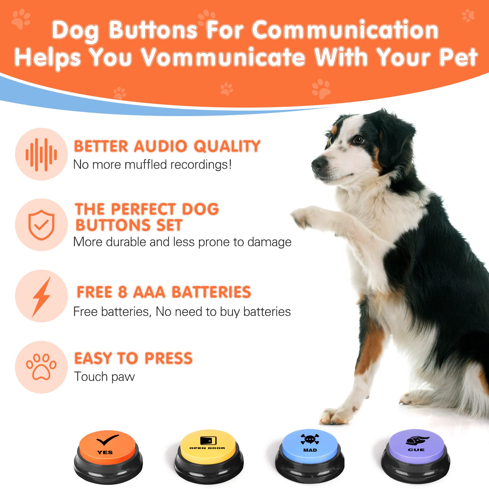 DCIAER recordable-sound-buttons provide repeatable commands for daily routines and playtime.
