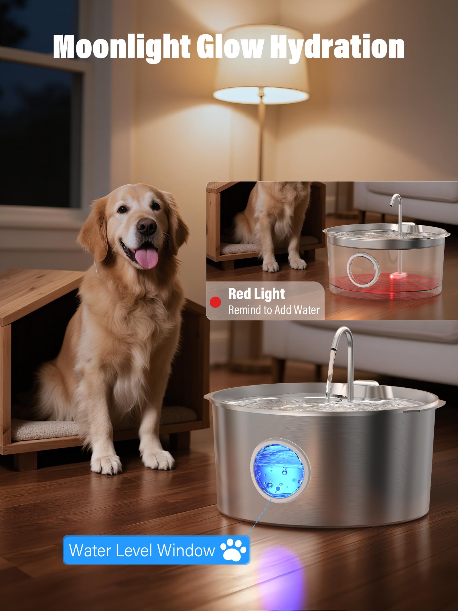 DCIOGAT triple filtration helps keep flowing water clean and fresh.