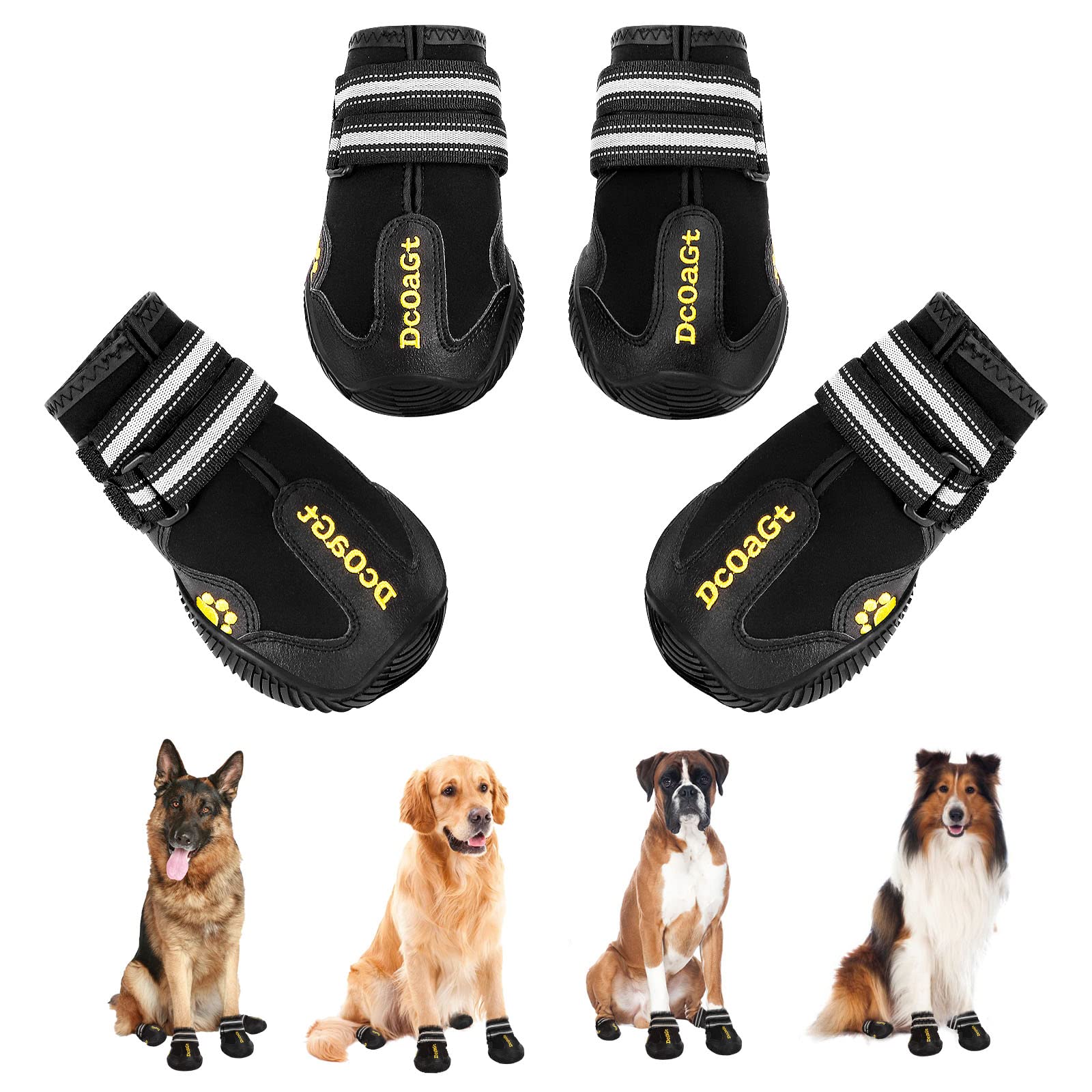 DcOaGt dog shoes size 9 show paw width 3.2-3.3 inches for secure fit.