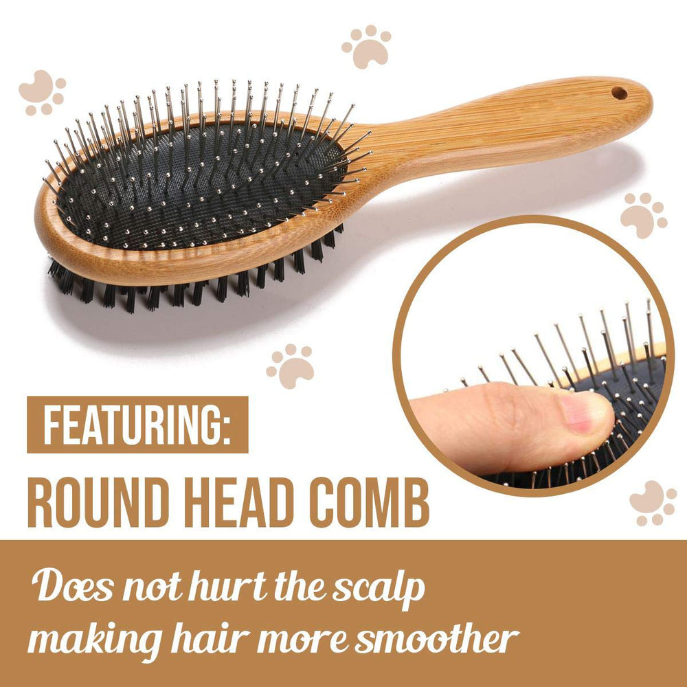 KylePet bristle-side helps lift loose fur for a smooth coat.