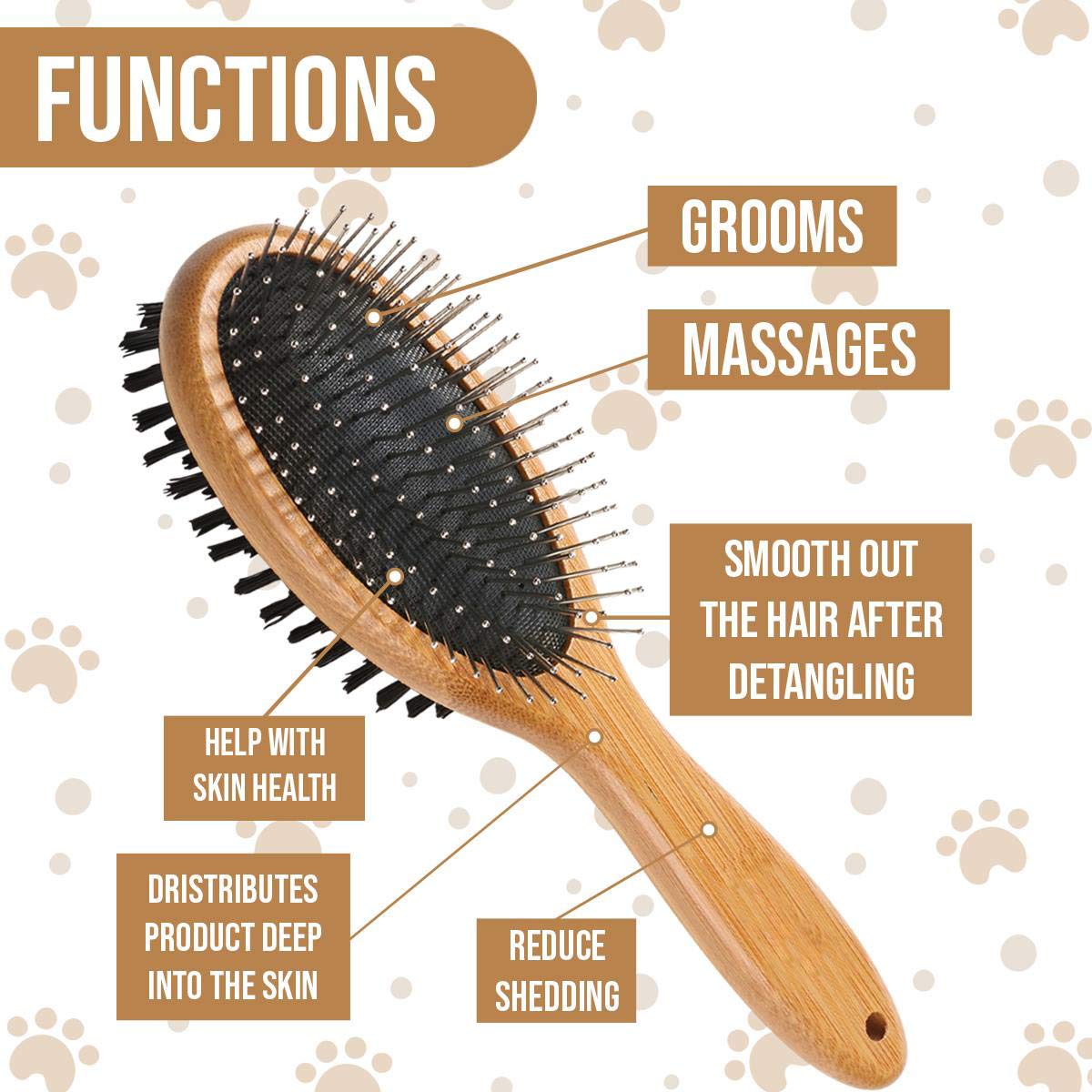 KylePet pin-side eases tangles with gentle, rounded tips.