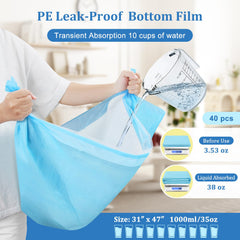DD Curtain pad shows leak-proof bottom layer for durable protection against leaks.