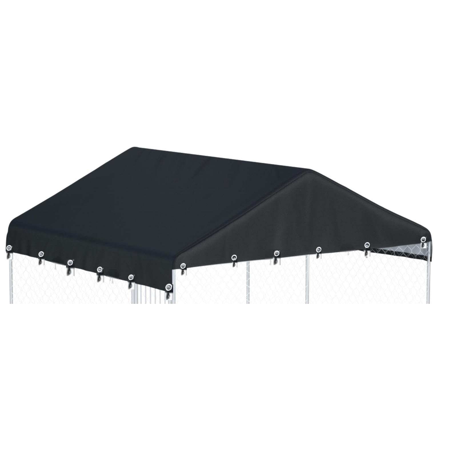 Ddeman Outdoor Kennel Cover 10x10 folded, ready to protect from weather.