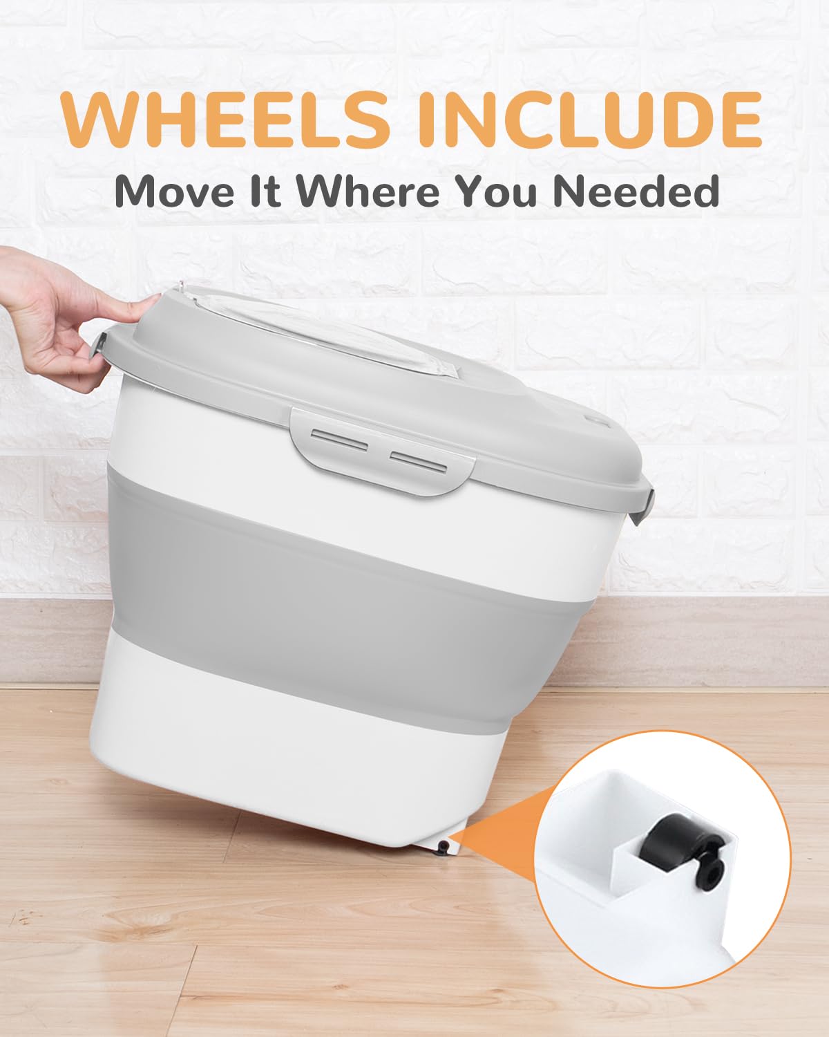 DDMOMMY 23qt unfolded container shown for large-capacity storage needs.