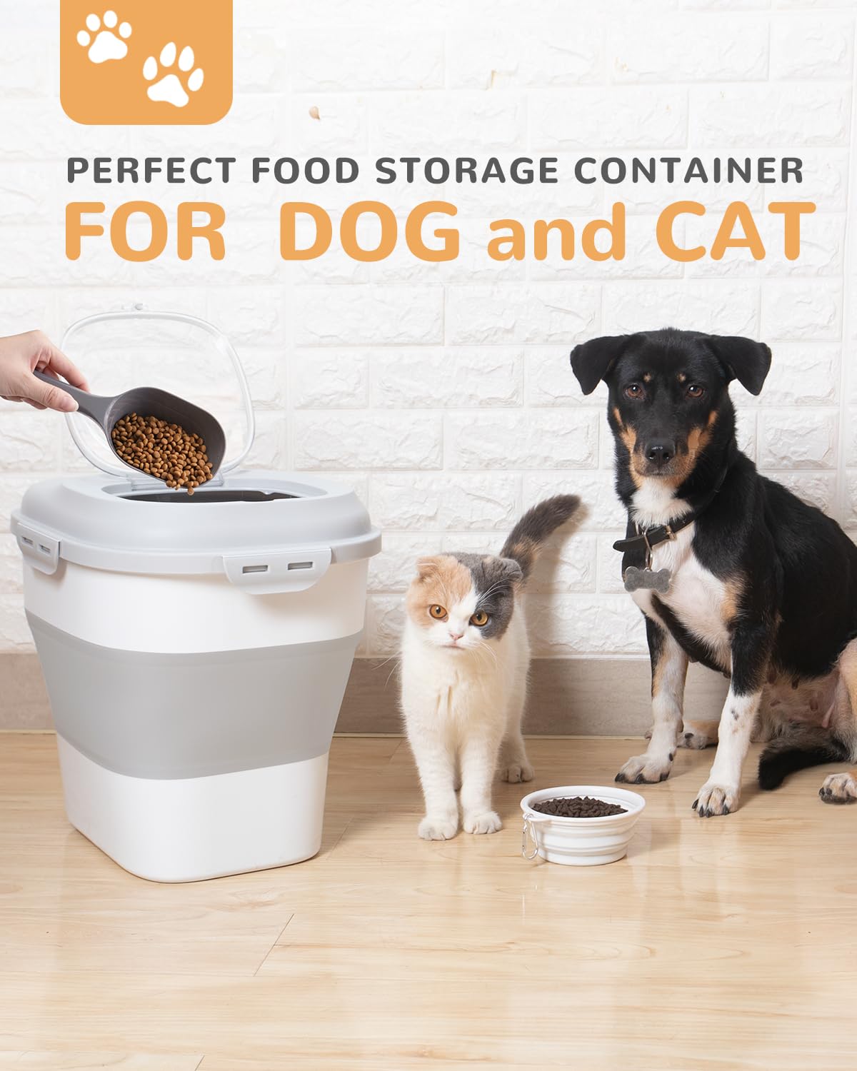 DDMOMMY airtight seals on pet food container protect moisture and extend freshness.