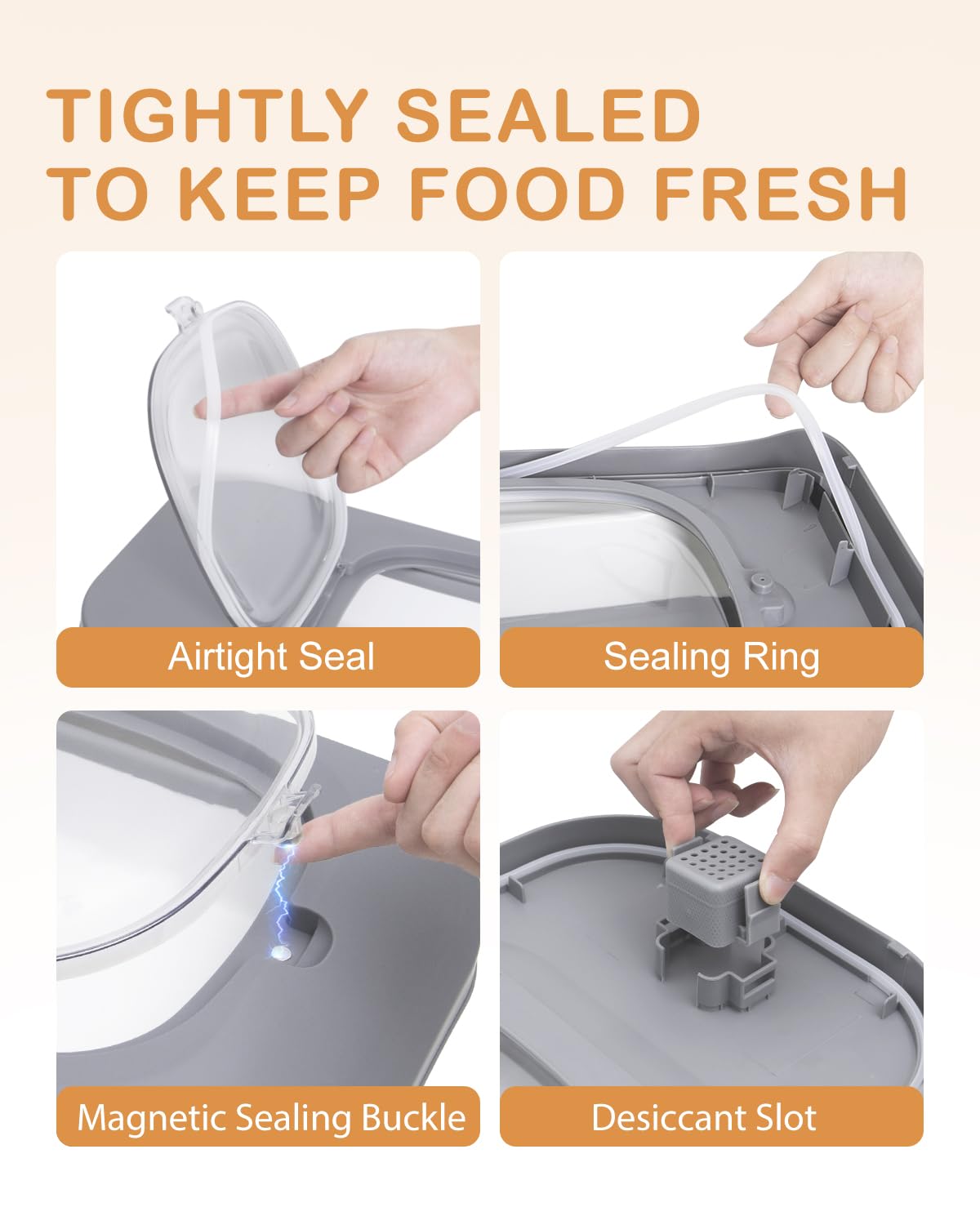 DDMOMMY airtight lid on dog food container for moisture protection