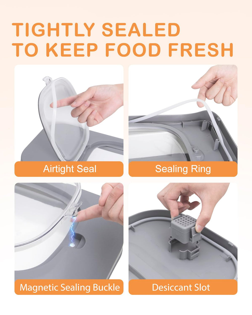 DDMOMMY airtight lid on dog food container for moisture protection