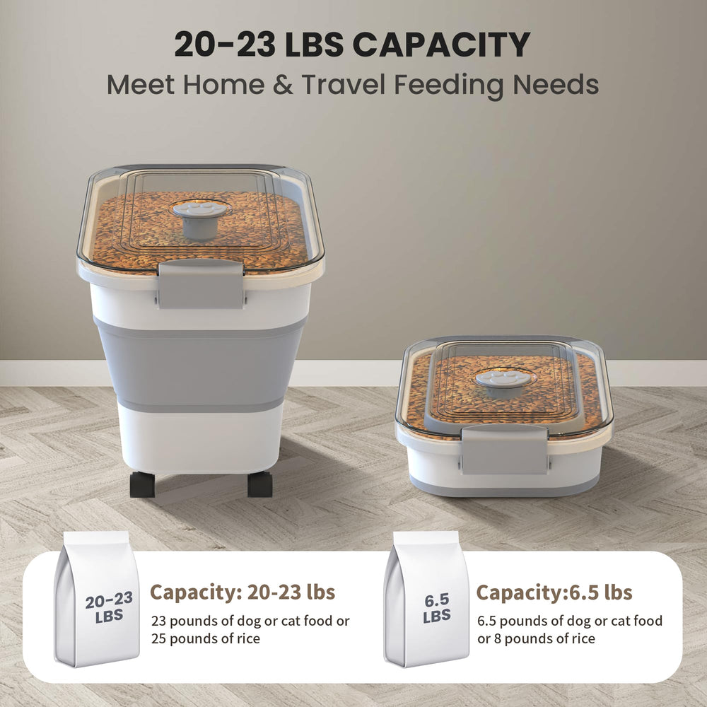 DDMOMMY collapsible container folded for compact under-cabinet storage.