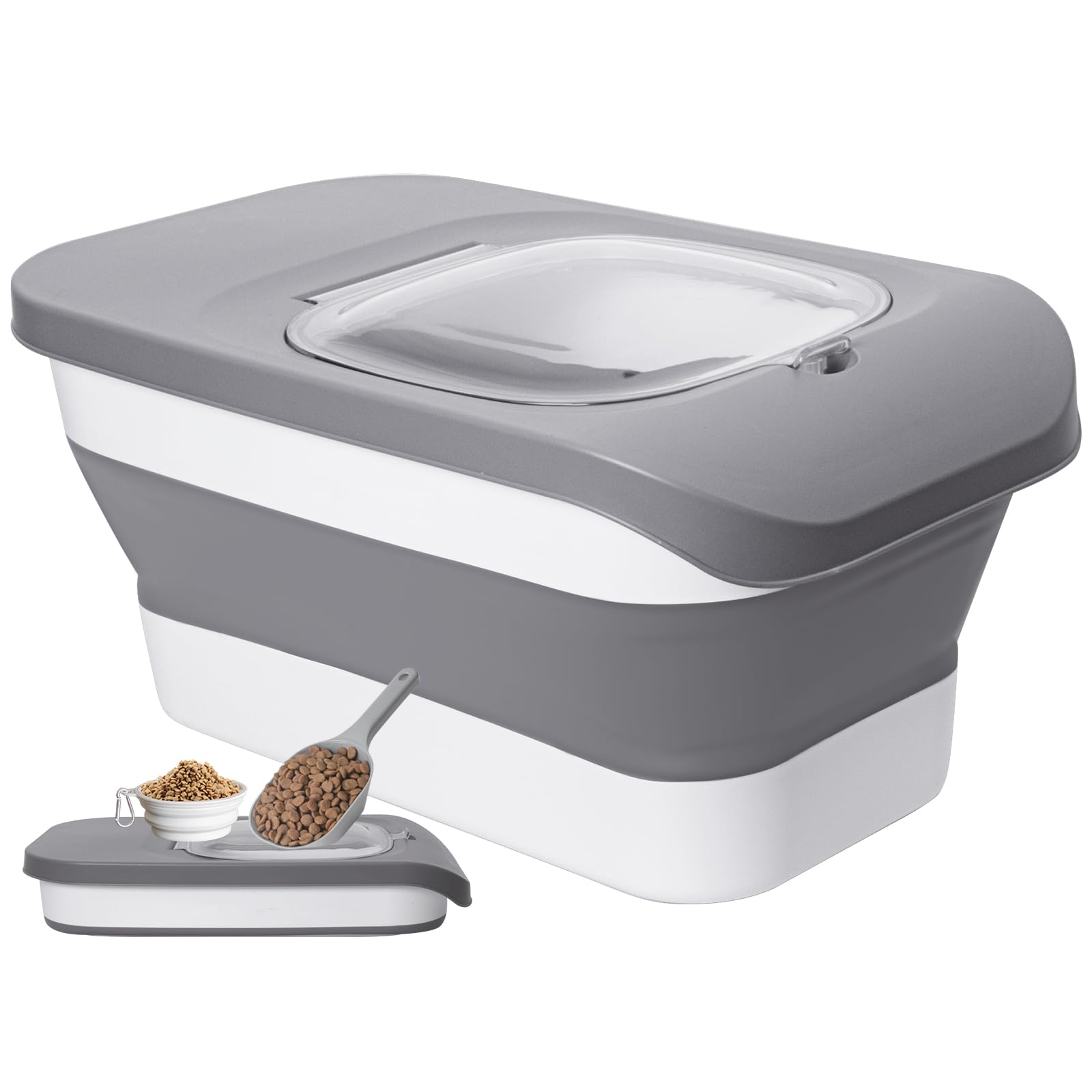 DDMOMMY collapsible pet food container, full capacity for kibble and freshness