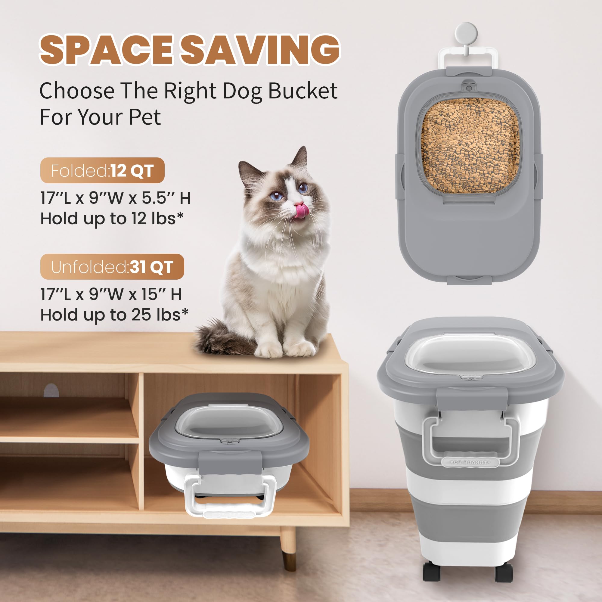 DDMOMMY dog food bin handle for easy lifting