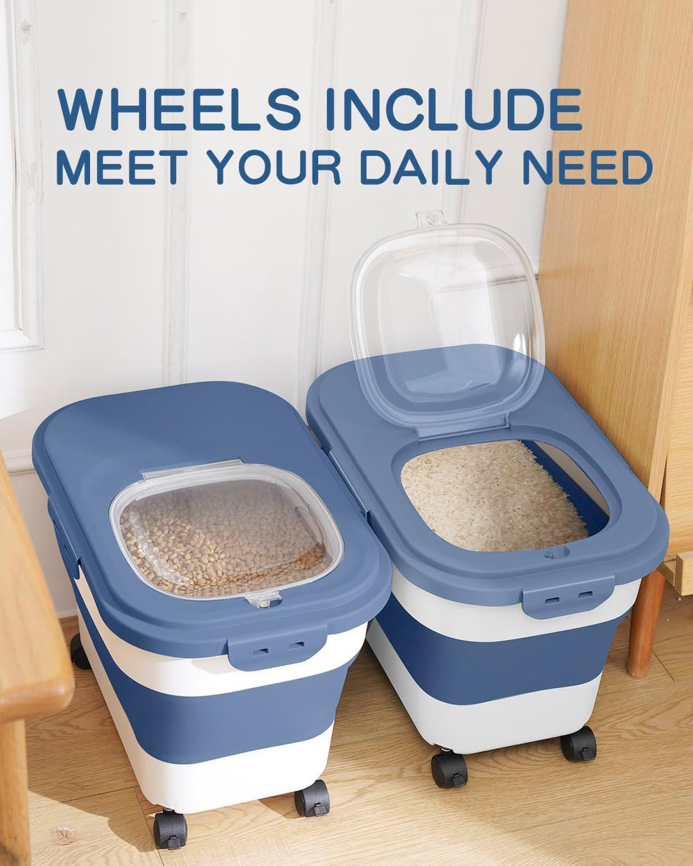 DDMOMMY blue foldable storage ideal for space-saving homes.