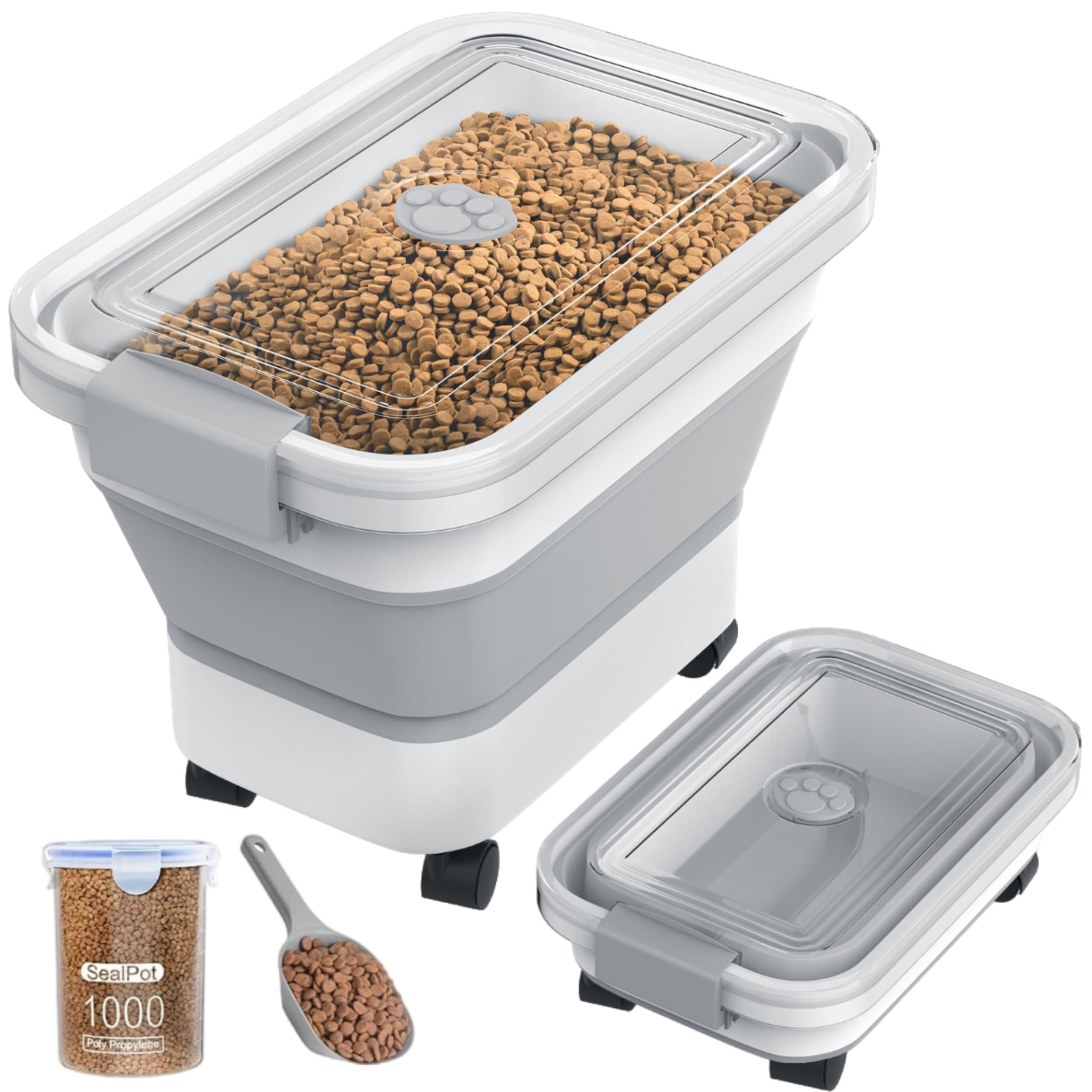 DDMOMMY dog food storage with airtight lid keeps kibble fresh.