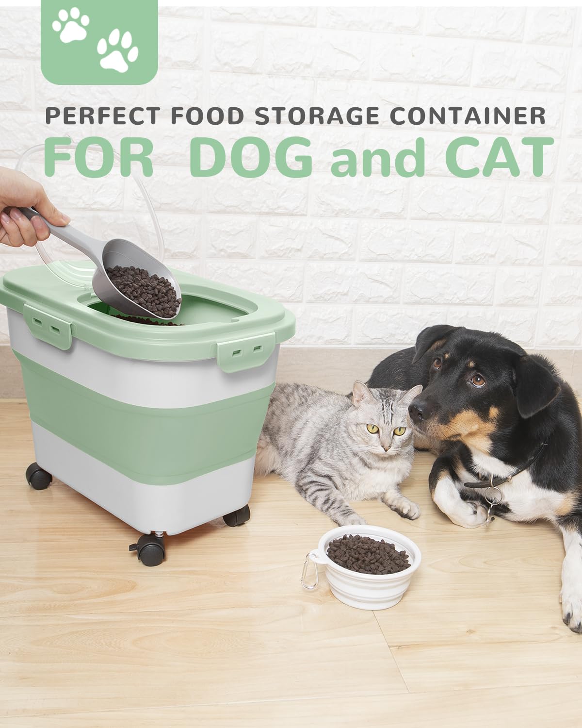 DDMOMMY collapsible design saves space while keeping pet food organized.