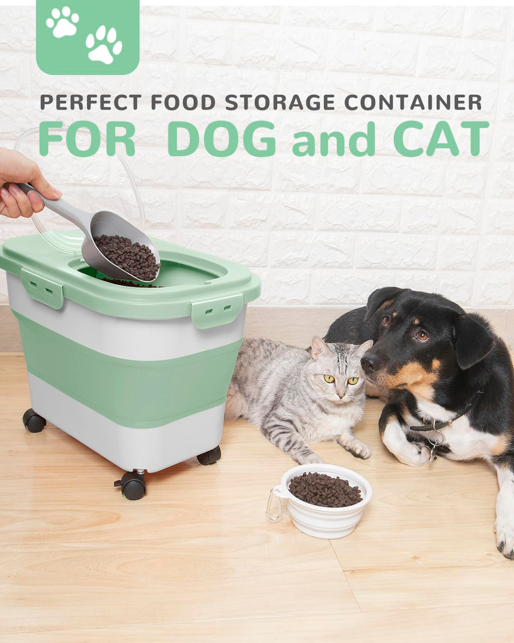 DDMOMMY collapsible design saves space while keeping pet food organized.
