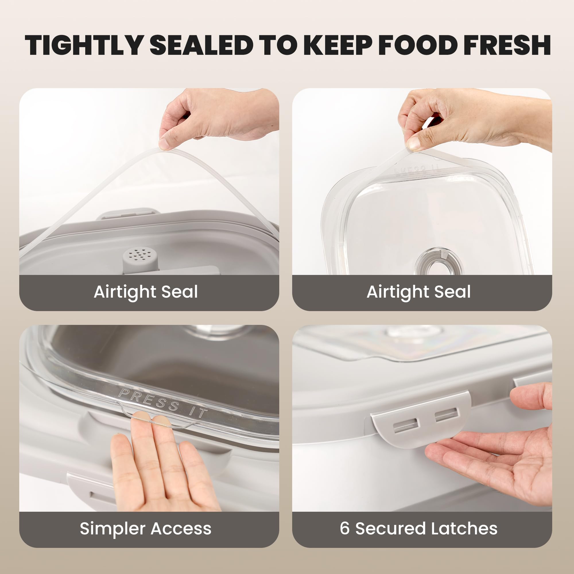 DDMOMMY double airtight seals and six latches protect pet meals.