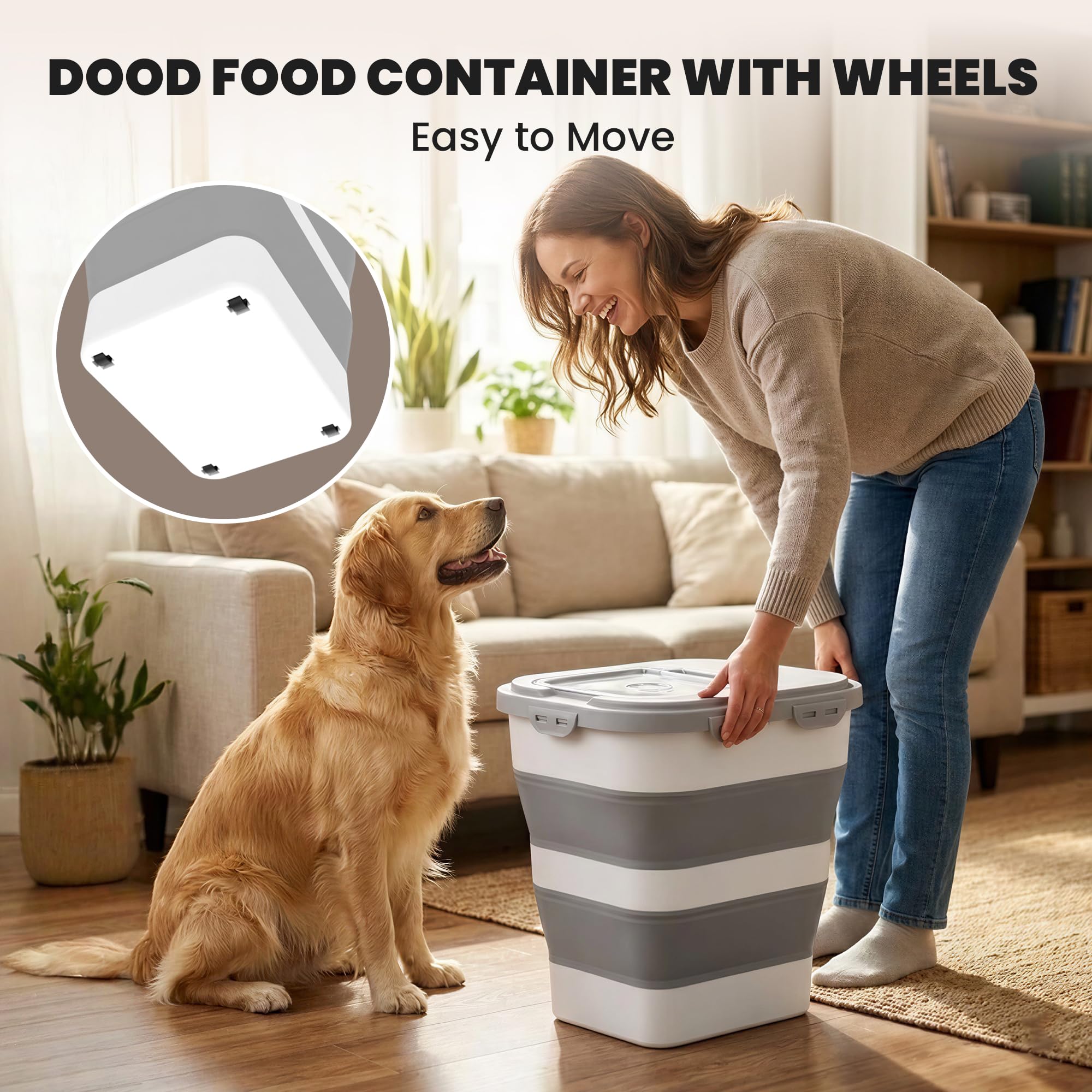 DDMOMMY multi-purpose storage suitable for pet food and household items.