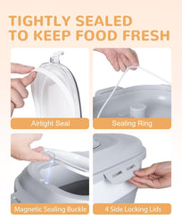 DDMOMMY dog food storage with wheels moves easily around the kitchen.